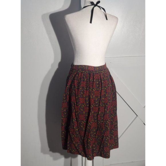 UNBRANDED FLORAL SKIRT A LINE COLOR BROWN SIZE SMALL - Picture 4 of 4